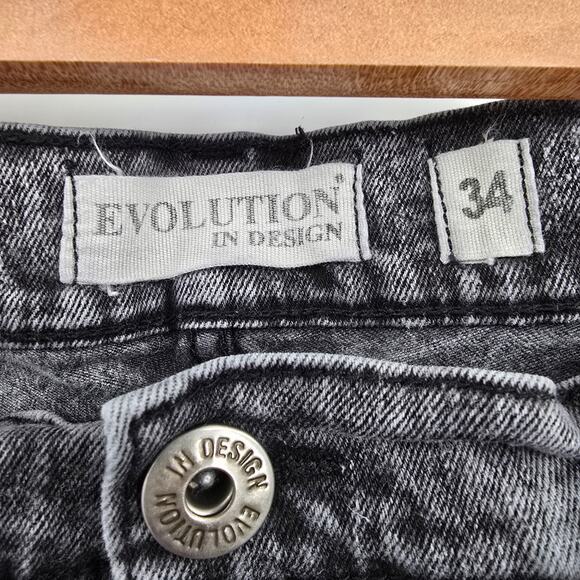 Evolution In Design Men's Acid Wash Tie Dye Stretch Skinny Jeans Gray Size 34x34 - Picture 6 of 11
